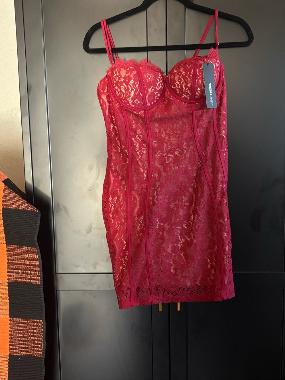 All In Love Lace Midi Dress Red - Fashion Nova